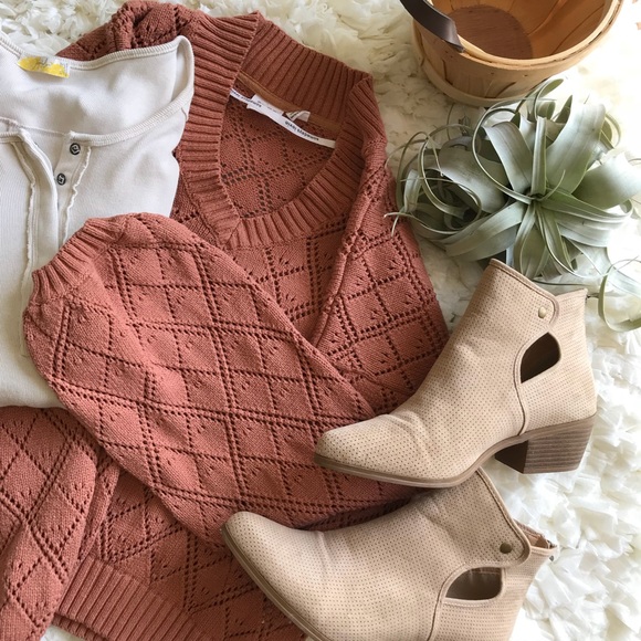 Somedays Lovin Sweaters - Nordstrom Rust Balloon Sleeve Knot Sweater